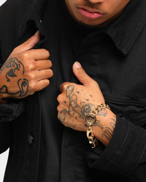 Wild for the Weekend Men's Mixed Chain Bracelet Gold