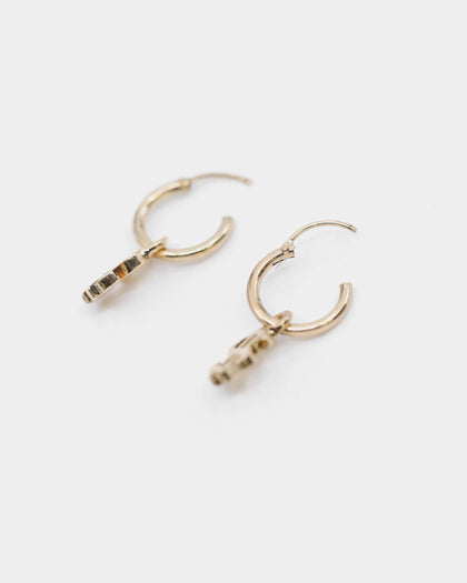 Wild for the Weekend Money Hoop Drop Earring Set Gold