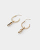 Wild for the Weekend Money Hoop Drop Earring Set Gold