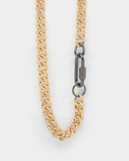 Wild for the Weekend Metal Clasp Necklace Gold/Gunmetal