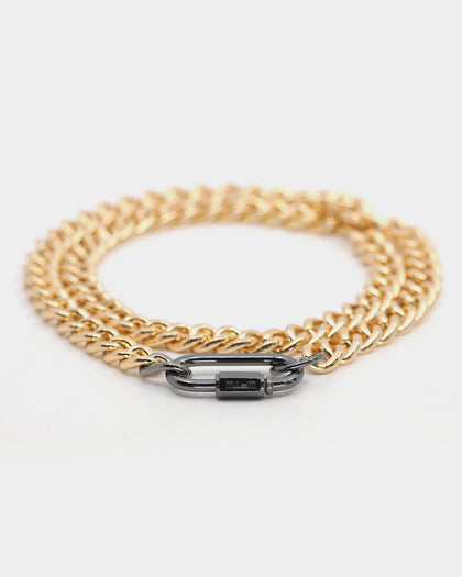 Wild for the Weekend Metal Clasp Necklace Gold/Gunmetal