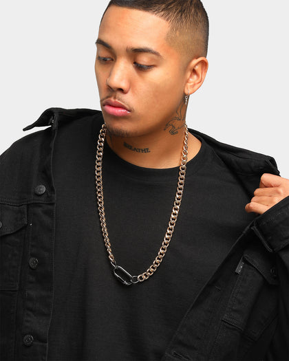 Wild for the Weekend Metal Clasp Necklace Gold/Gunmetal