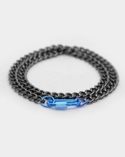 Wild for the Weekend Metal Clasp Necklace Gunmetal/Blue