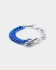 Wild for the Weekend Men's Mixed Double Chain Bracelet Silver/Blue