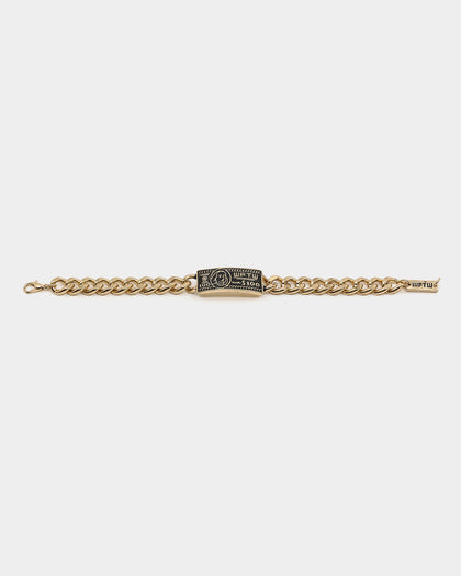 Wild for the Weekend Stick or Twist Dollar Bill Bracelet Gold