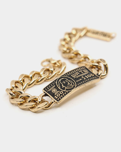 Wild for the Weekend Stick or Twist Dollar Bill Bracelet Gold