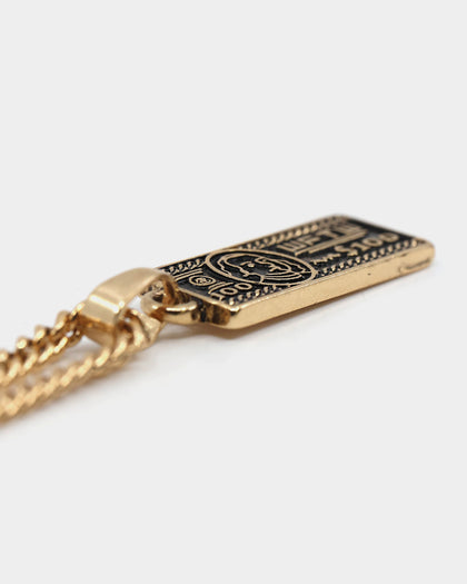 Wild for the Weekend Stick or Twist Dollar Bill Necklace Gold