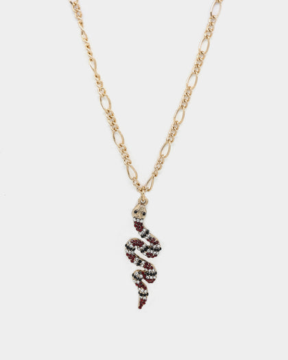 Wild for the Weekend Welcome to the Jungle Snake Necklace Gold