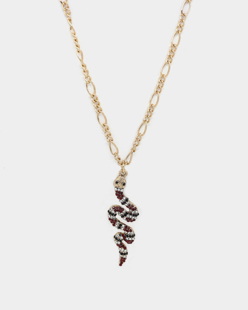 Wild for the Weekend Welcome to the Jungle Snake Necklace Gold