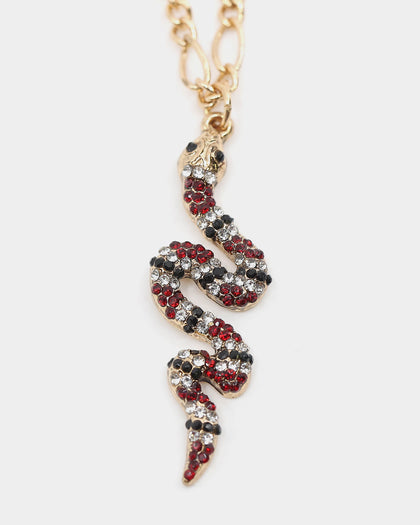 Wild for the Weekend Welcome to the Jungle Snake Necklace Gold