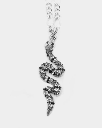 Wild for the Weekend Welcome to the Jungle Snake Necklace Silver