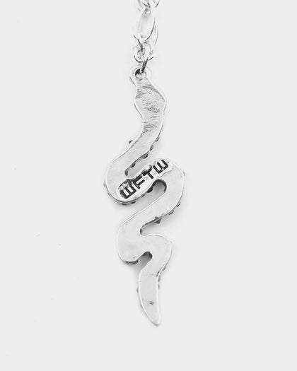 Wild for the Weekend Welcome to the Jungle Snake Necklace Silver