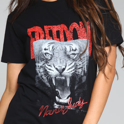 Nana Judy Women's Atkins Boyfriend Tee Enzyme Black