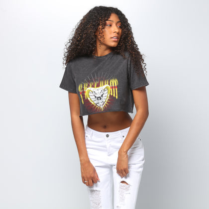 Nana Judy Women's Nash Crop Tee Vintage Black