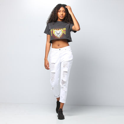 Nana Judy Women's Nash Crop Tee Vintage Black