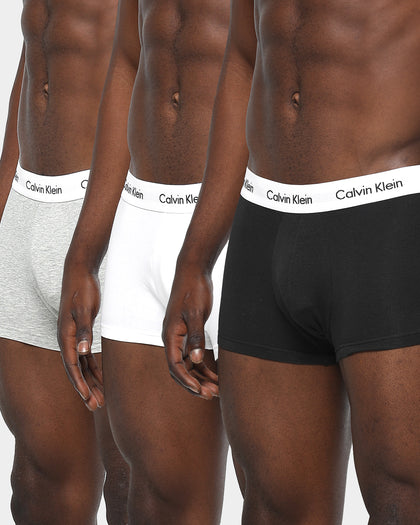 Calvin Klein Men's Low Rise Trunk 3 Pack Black/White/Grey