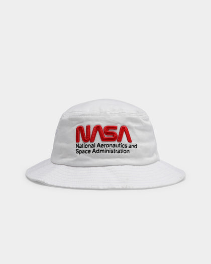 American Needle Men's NASA Cotton Twill Bucket Hat White
