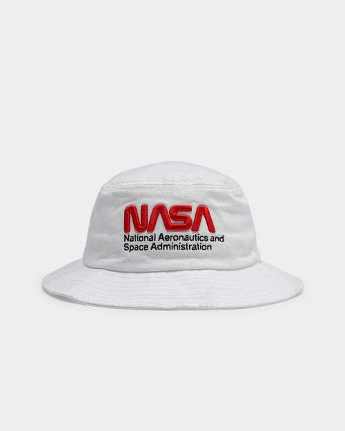 American Needle Men's NASA Cotton Twill Bucket Hat White