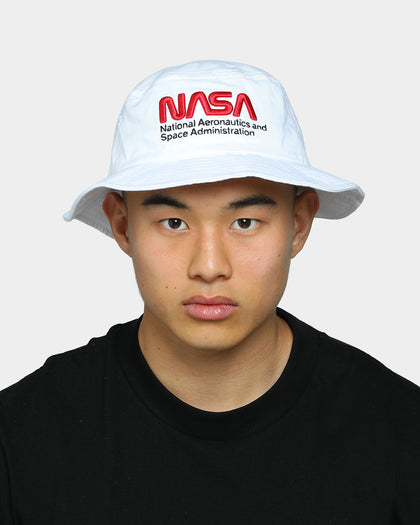 American Needle Men's NASA Cotton Twill Bucket Hat White