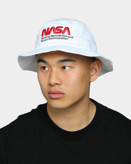 American Needle Men's NASA Cotton Twill Bucket Hat White