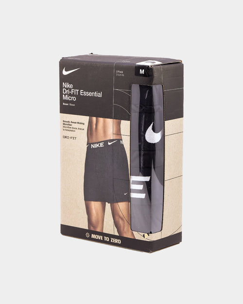 Nike Dri-FIT Essential Micro Knit Boxer 3 Pack Black/Black/Black