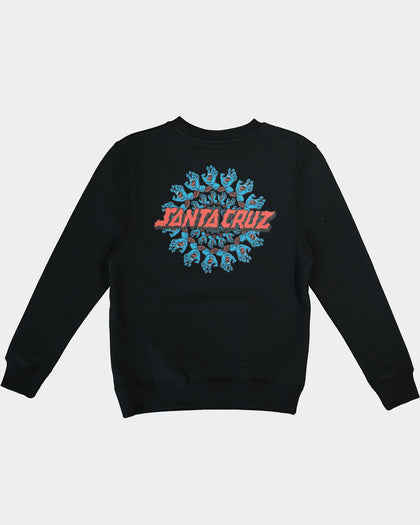 Santa Cruz Kid's Mandala Hand Fleece Crewneck Black