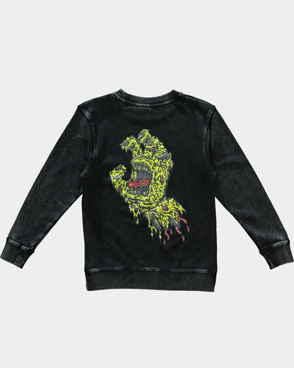 Santa Cruz Kids' Decay Hand Crewneck Acid Black