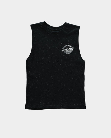 Santa Cruz Kids' Bolt Strip Muscle Singlet Speckle Black