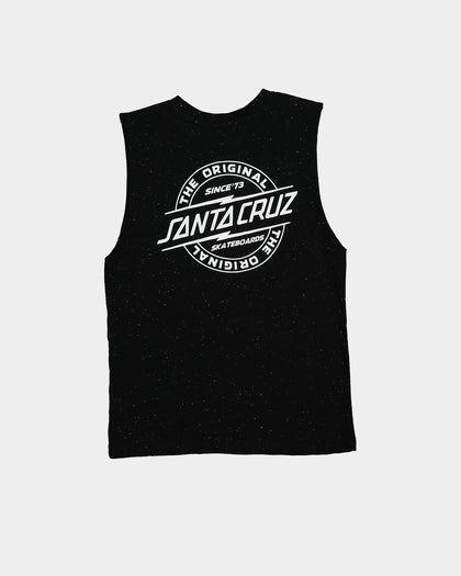 Santa Cruz Kids' Bolt Strip Muscle Singlet Speckle Black