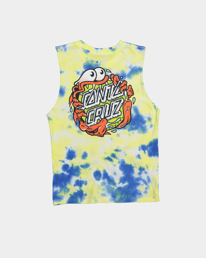 Santa Cruz Kids' Slasher Dot Muscle Singlet Blue Depths Tie