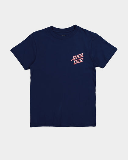 Santa Cruz Kids' Brain Dot Short Sleeve T-Shirt Blue Depths Tie