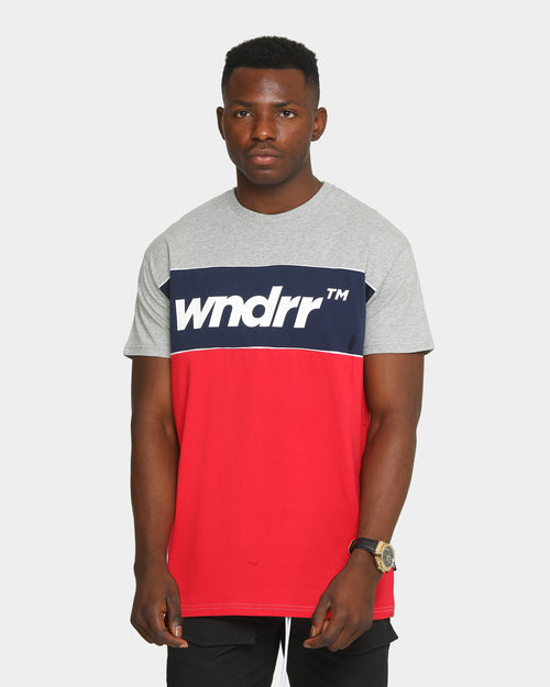 Wndrr Men's Last Lap 3 Panel T-Shirt Grey Marle