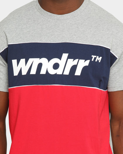 Wndrr Men's Last Lap 3 Panel T-Shirt Grey Marle