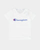 Champion Kid's Script Short Sleeve T-Shirt White