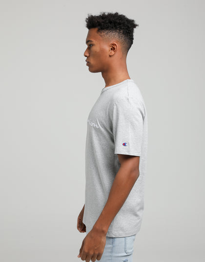 Champion Heritage Script Tee Oxford Heather