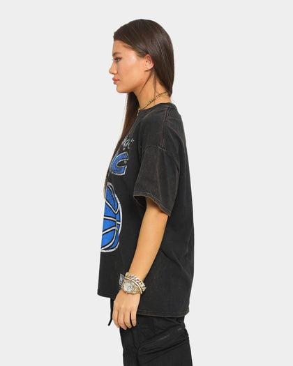 Mitchell & Ness Men's Orlando Magic Oversized Logo Short Sleeve Vintage T-Shirt Black