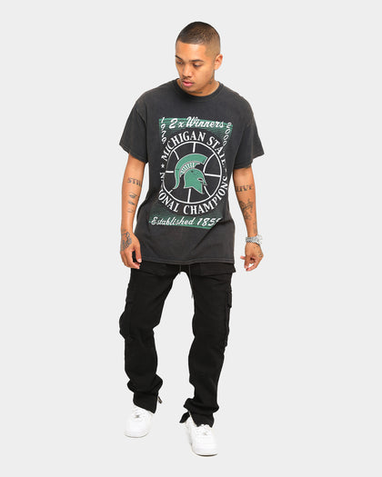 NATIONAL COLLEGIATE ATHLETIC ASSC Michigan State Spartans Vintage Court Side T-Shirt Vintage Black