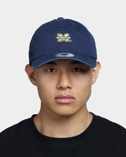 NATIONAL COLLEGIATE ATHLETIC ASSC Michigan Wolverines Small Team Crest Dad Hat Strapback Washed Navy