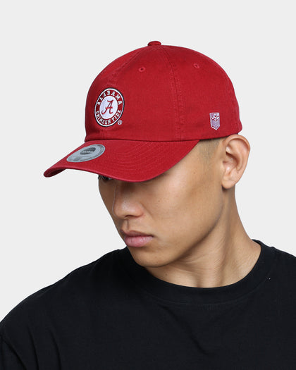 NATIONAL COLLEGIATE ATHLETIC ASSC Alabama Crimson Tide Small Team Crest Dad Hat Strapback Washed Crimson