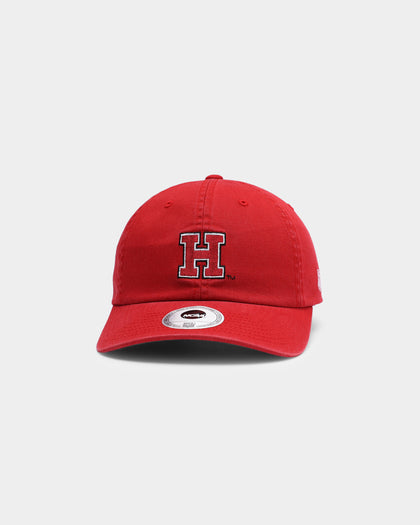 NATIONAL COLLEGIATE ATHLETIC ASSC Harvard University Small Team Crest Dad Hat Strapback Washed Crimson