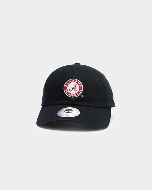NATIONAL COLLEGIATE ATHLETIC ASSC Alabama Crimson Tide Small Team Crest Dad Hat Strapback Washed Black