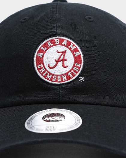 NATIONAL COLLEGIATE ATHLETIC ASSC Alabama Crimson Tide Small Team Crest Dad Hat Strapback Washed Black