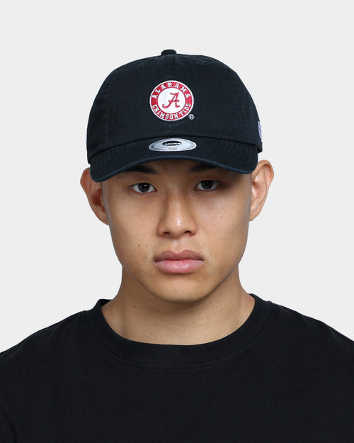 NATIONAL COLLEGIATE ATHLETIC ASSC Alabama Crimson Tide Small Team Crest Dad Hat Strapback Washed Black