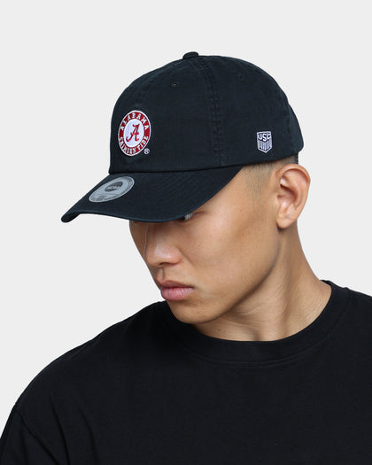 NATIONAL COLLEGIATE ATHLETIC ASSC Alabama Crimson Tide Small Team Crest Dad Hat Strapback Washed Black