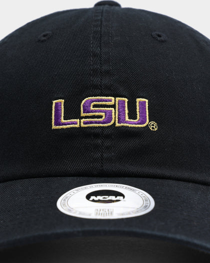 NATIONAL COLLEGIATE ATHLETIC ASSC LSU Small Team Crest Dad Hat Strapback Washed Black