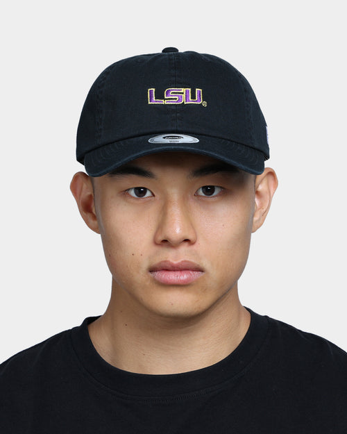 NATIONAL COLLEGIATE ATHLETIC ASSC LSU Small Team Crest Dad Hat Strapback Washed Black
