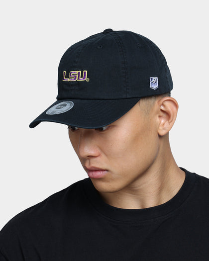 NATIONAL COLLEGIATE ATHLETIC ASSC LSU Small Team Crest Dad Hat Strapback Washed Black
