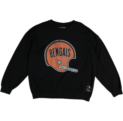 Mitchell & Ness Oversized Extra Large Print Cincinnati Bengals Crew Vintage Black