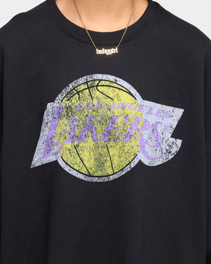 Mitchell & Ness Men's Los Angeles Lakers Oversize XL Logo Crew Sweat Vintage Black