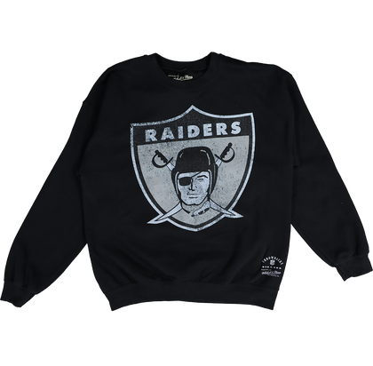 Mitchell and Ness Las Vegas Raiders Oversized Extra Large Print Crewneck Vintage Black